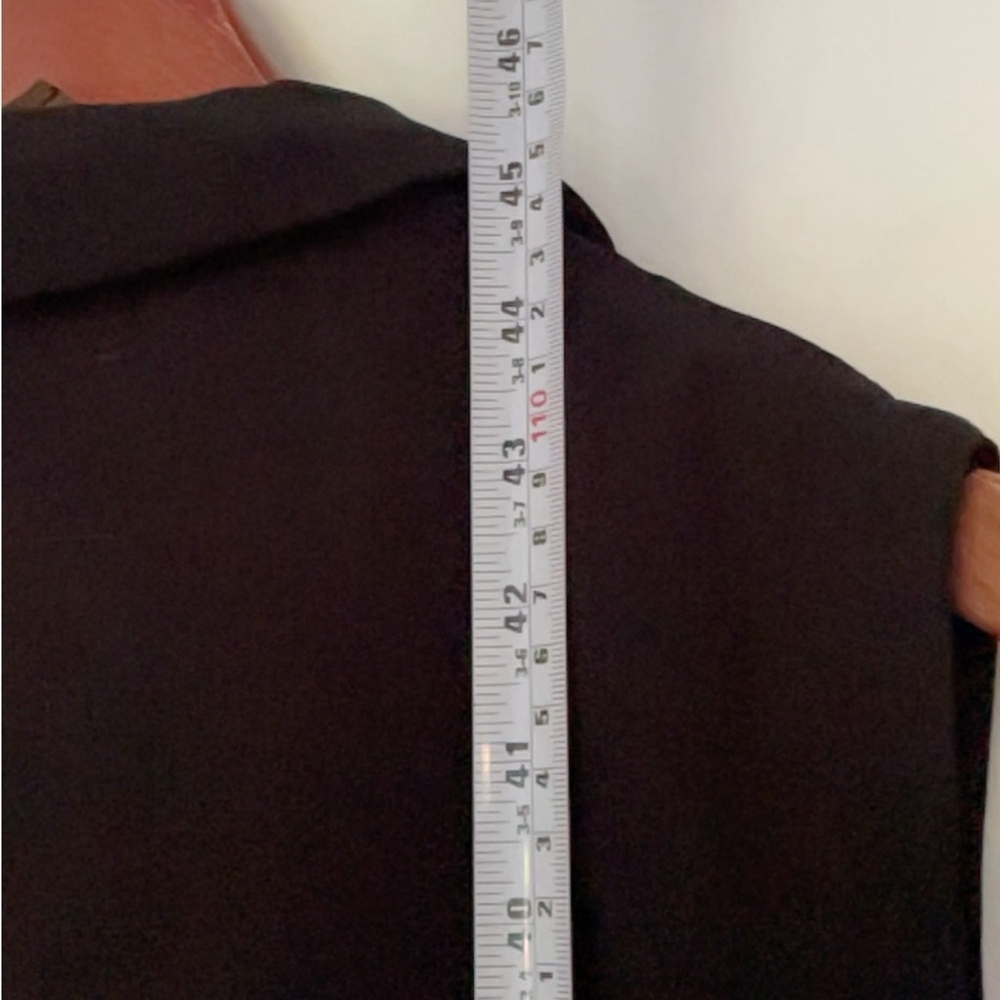 all row pleated Elegant Black Long Vest - Picture 10 of 12